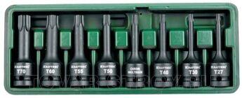 Торцовые головки KRAFTOOL ударные в наборе, (1/2"), Cr-Mo, фосфат., TORX, 8 шт. 27952-H8