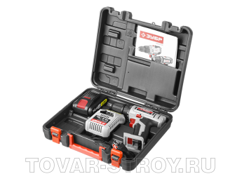 Дрель-шуруповерт ЗУБР Li-lon (ДА-14.4-2-Ли КМ1) 14.4 В, 1.5 А-ч, 10 мм, 32 Н-м, 0-350/0-1350 об/мин, БЗУ