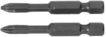 Стальная торсионная кованная обточенная бита KRAFTOOL "ЕХPERT" 26121-3-50-2 (РН 3, 50 мм, 2 шт)