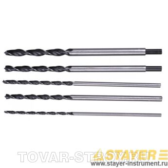 Набор STAYER 2943-300-H5 Свёрла по дереву, 6, 8, 10, 12, 14 x 300 мм, 5 шт