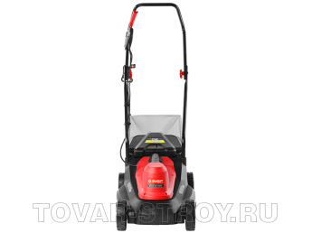 Газонокосилка электрическая ЗУБР (ЗГКЭ-33-1000) 1000 Вт, ш/с 330 мм, высота 25-65 мм, 30 л, 9 кг, 3 позиций