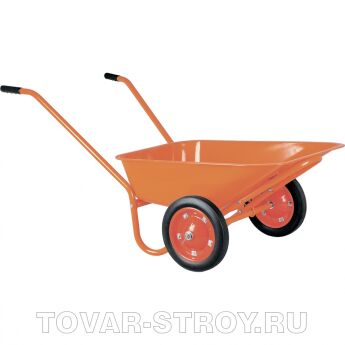 Тачка строительная ТСО-2-02, двухколесная, пневмоколесо, грузоподъемность 120 кг, объем 90 л. РОССИЯ