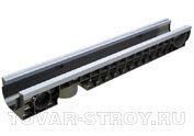 Лоток водоотводный пластиковый PolyMax Basic DN100 H155 усиленный 1000х160х155 (8007)