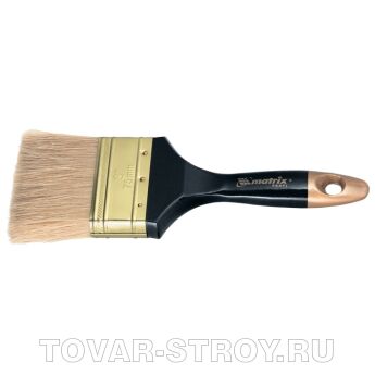 Кисть плоская "Профи" 2,5", натуральная щетина, деревянная ручка MATRIX