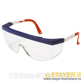 Очки STAYER 2-110481 защитные с регулируемыми по длине и углу наклона дужками, поликарбонатные прозрачные линзы