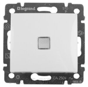 Выключатель Legrand 1-клавишный с подсветкой, белый