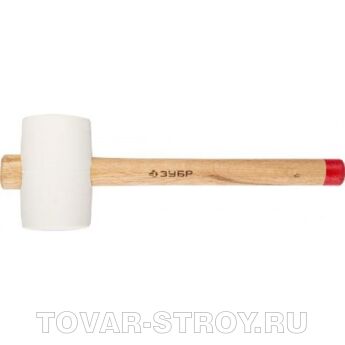 Киянка ЗУБР 20511-340 резиновая белая, с деревянной рукояткой, 0,34 кг