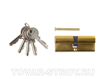 Механизм цилиндровый тип ключ-ключ ЗУБР (52101-70-2) 70 мм, цвет хром, 5 ключей