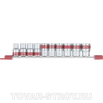 Набор торцевых головок 1/2", 6-ти гр., CrV, 10шт., 10-22мм MATRIX