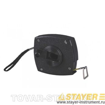 Мерная лента STAYER 3416-20 в пластмассовом корпусе, стальное полотно, 20 м
