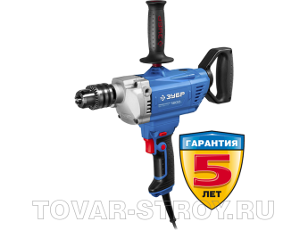 Дрель-миксер ЗУБР ПРОФИ реверсивная (ЗДМ-1200 РММ2) 1200 Вт, 160 Н-м, патрон 16 мм, 0-850 обр/мин