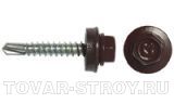 Саморез кровельный RAL - 3005 ZP 4,8 х 28 мм (темно-красный)