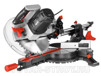 Пила торцовочная ЗУБР с протяжкой (ЗПТ-255-1800 ПЛ) Ø 255х30 мм, 1800 Вт, пропил 90°-90/305 мм; 45°-55/110 мм