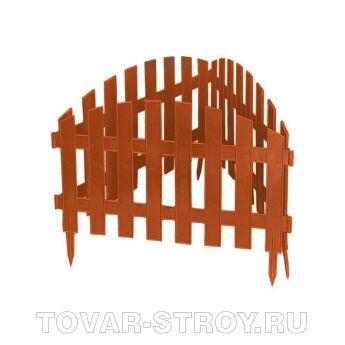 Забор декоративный "Винтаж" 28 х 43 см., терракот PALISAD Россия (7 секций, длина 3 метра)