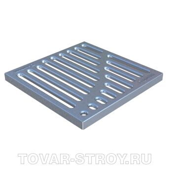 Решетка к дождеприемнику 300х300 стальная штампованная Basic (оцинкованная) 280х280х20 (33104)
