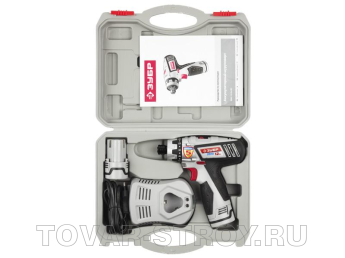 Шуруповерт ЗУБР Li-lon (ЗША-12-Ли-КН) 12 В, 1.5 А-ч, НЕХ 1/4", 2 АКБ