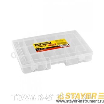 Ящик-органайзер для крепежа STAYER (38051-11) 18 ячеек, 292х186х42 мм