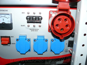 Генератор бензиновый ЗУБР (ЗЭСБ-5500-ФН) 380/220/12 В, 4х тактный, 6000/5500 Вт, бак 25 л