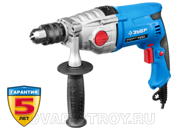 Дрель ударная ЗУБР ПРОФИ в кейсе (ЗДУ-1100-2 ЭРМКМ2) 1100 Вт, 13 мм