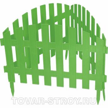 Забор декоративный "Винтаж" 28 х 43 см., зеленый PALISAD Россия (7 секций, длина 3 метра)