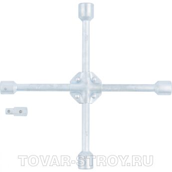 Ключ-крест баллонный, 17 х 19 х 21 х 22 х 1/2 , усиленный, с переходником на 1/2 STELS