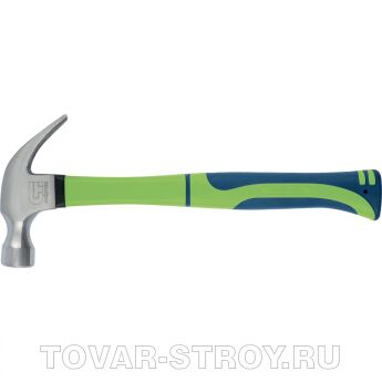Молоток-гвоздодер,450г, фибергласовая обрезиненная рукоятка СИБРТЕХ