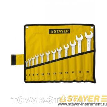 Набор комбинированных ключей STAYER PROFI 27081-H12/12 шт, 6-22 шт