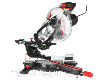 Пила торцовочная ЗУБР с протяжкой (ЗПТ-255-1800 ПЛ) Ø 255х30 мм, 1800 Вт, пропил 90°-90/305 мм; 45°-55/110 мм