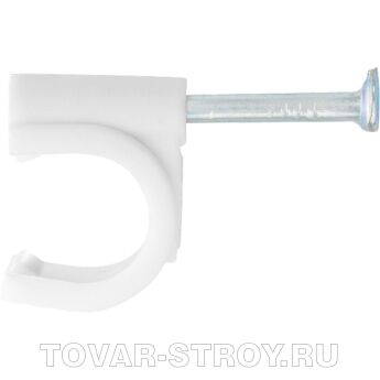 Скобы электроустановочные, 14 мм, круглый профиль, 30 шт. СИБРТЕХ