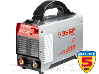 Сварочный инвертор ЗУБР М3 (ЗАС-М3-220) 220 А, 220 В, IGBT, ПВ-25%, Hot start, защита от перегрева