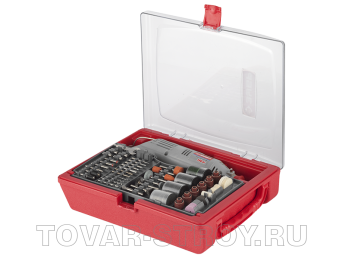 Гравер ЗУБР с набором мини-насадок (ЗГ-130ЭК Н176) 176 предметов