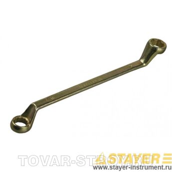 Ключ накидной изогнутый STAYER 27130-24-26 ТЕХНО, 24х26 мм