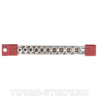 Набор торцевых головок 1/4", 6-ти гр., CrV, 10шт., 4-13мм MATRIX