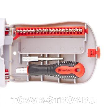 Отвертка для точных работ с насадками Fusion, 22 пр. в пласт. пенале MATRIX