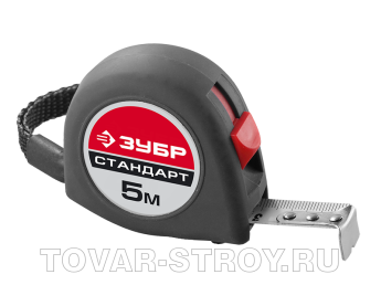 Рулетка ЗУБР СТАНДАРТ, резиновое напыление (34016-10) 10м/25мм