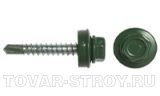 Саморез кровельный RAL - 6002 ZP 4,8 х 28 мм (зеленый лист)