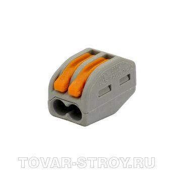 Клеммы WAGO 222-412 (2 провода, 0,08-4 кв.мм., нажимной рычаг)