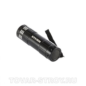 Фонарь бытовой алюминиевый с гравировкой, чёрный, 9LED, 3хААА Stern