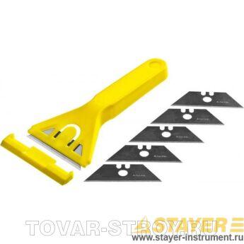 Скребок STAYER STANDARD 0851-H6_z01 в наборе с 5 лезвиями
