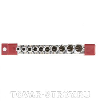 Набор удлиненных торцевых головок 1/4", 6-ти гр., CrV, 10шт., 4-13мм MATRIX