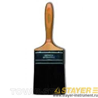 Кисть плоская STAYER 01022-038 UNIVERSAL-EURO, чёрная натуральная щетина, деревянная ручка, 38 мм