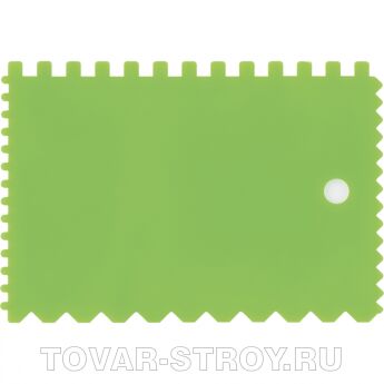 Шпатель для клея, пластмассовый, 90х130 мм, зубчатый СИБРТЕХ