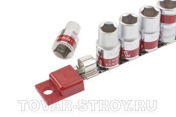 Набор торцевых головок 1/4", 6-ти гр., CrV, 10шт., 4-13мм MATRIX