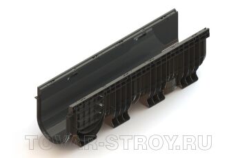 ЛОТОК ВОДООТВОДНЫЙ POLYMAX BASIC ЛВ-20.26.20-ПП ПЛАСТИКОВЫЙ С ВЫСОКИМ БОРТОМ 1000х260х200 мм (8540-М)