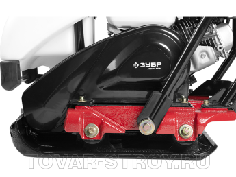 Виброплита прямого хода ЗУБР ПРОФИ для асфальта (ЗВПБ-15 АХ) бензин, 15 кН, 92.5 кг, 530х500 мм, HONDA GX160