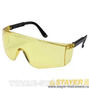 Очки STAYER 2-110465 защитные с регулируемыми дужками, желтые