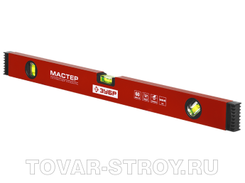 Уровень ЗУБР МАСТЕР, 3 ампулы, утолщенный уровень (34584-040) 400мм