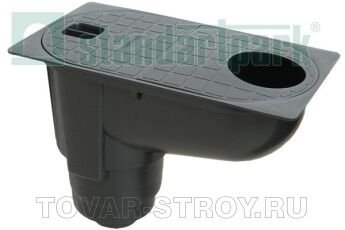 Бокс водосточный PolyMax Basic БВ-30.16-ПП пластиковый с вертикальным водоотводом 300х163х208 (817009-Ч)