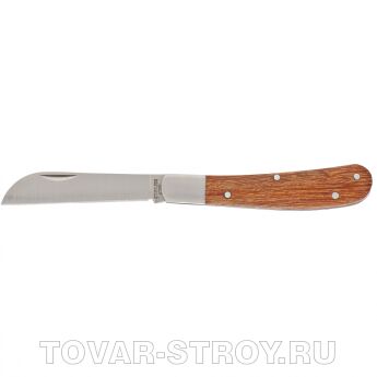 Нож садовый, 173 мм, складной, прямое лезвие, деревянная рукоятка PALISAD