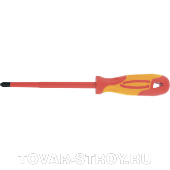 Отвертка диэлектрическая PH0*75мм, CrMo, до 1000В, двухкомпонентная рукоятка Gross